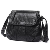Bolso de mensajero pequeño negro para mujer, bolso cruzado de cuero PU suave lavado, monederos femeninos - details 13