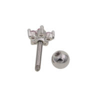 Pendiente de tuerca con forma de flor clásica para mujer, piercing para oreja, parte superior, labret, joyería para el cuerpo, 1,2x6mm, color plateado, 2 uds. - details 2