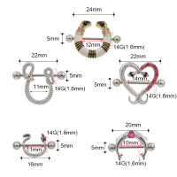1 par de joyas para piercing corporal, un par de anillos para piercing en forma de serpiente, anillo de acero quirúrgico para pezón, piercing para mujer y niña, regalos - details 3
