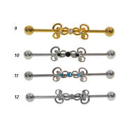 14G * 1,6*38mm colorido cz barbell industrial Hélix cartílago de oreja-piercing conch pendiente de barra pendientes joyas de cuerpo - details 4