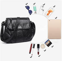 Bolso de mensajero pequeño negro para mujer, bolso cruzado de cuero PU suave lavado, monederos femeninos - details 27
