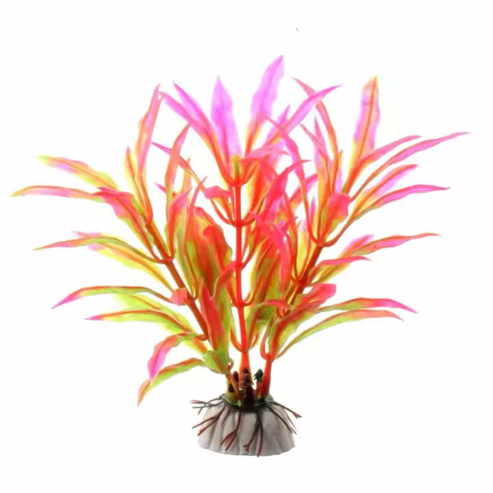 Plantas artificiales de simulación para decoración de Acuario, adorno de hierba de agua para pecera, 1 unidad - 1