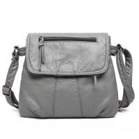 Bolso de mensajero pequeño negro para mujer, bolso cruzado de cuero PU suave lavado, monederos femeninos - details 12