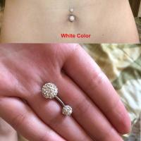 Piercings para el cuerpo, joyería de acero con diamantes de imitación para el ombligo, anillo de barra, Bola de lentejuelas, piercing para el cuerpo, 1 ud., envío directo - details 7