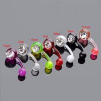 Anillo de botón de Bola de acrílico brillante, 2 piezas, 14G, 1,6x10mm, piercing de Ombligo de cristal, estilo indio - details 4