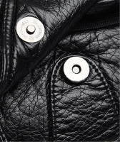 Bolso de mensajero pequeño negro para mujer, bolso cruzado de cuero PU suave lavado, monederos femeninos - details 19