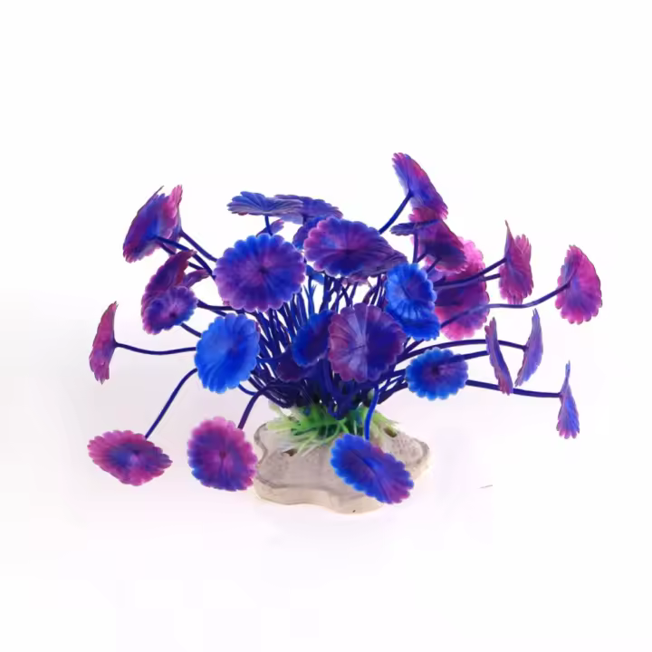 Decoración de acuario de 3 colores, flor, hierba, pecera, simulación acuática, planta de agua, accesorios de acuario - 1