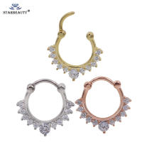 Anillo de titanio médico para la nariz, aro de Clip corporal, Color plateado y dorado, Piercing para el tabique, regalo de joyería, 1 unidad - details 0