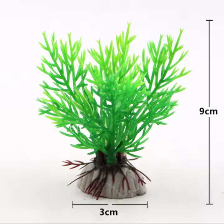 Planta de acuario Artificial para decoración de pecera, adorno de hierba de flores sumergible, 2 colores opcionales, 1 unidad - 1