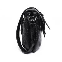 Bolso de mensajero pequeño negro para mujer, bolso cruzado de cuero PU suave lavado, monederos femeninos - details 15