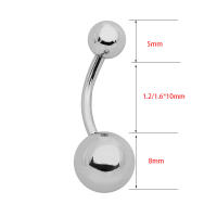 Piercing para el ombligo, 2 piezas, 16g/14g, sexy, bola, envío directo - details 2
