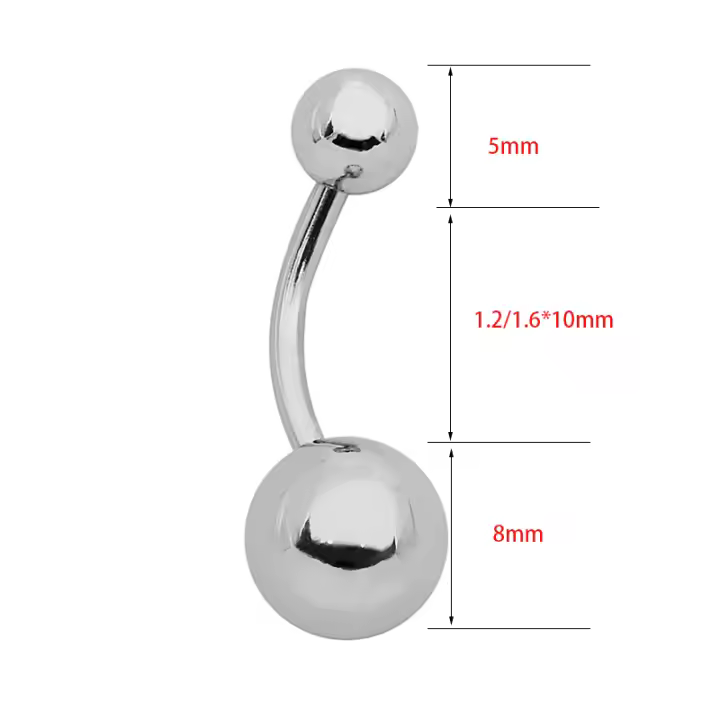 Piercing para el ombligo, 2 piezas, 16g/14g, sexy, bola, envío directo - 1