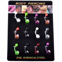 Anillo de botón de Bola de acrílico brillante, 2 piezas, 14G, 1,6x10mm, piercing de Ombligo de cristal, estilo indio - details 5