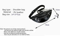 Bolso de mensajero informal para mujer, riñonera cruzada de cuero PU, a la moda - details 0