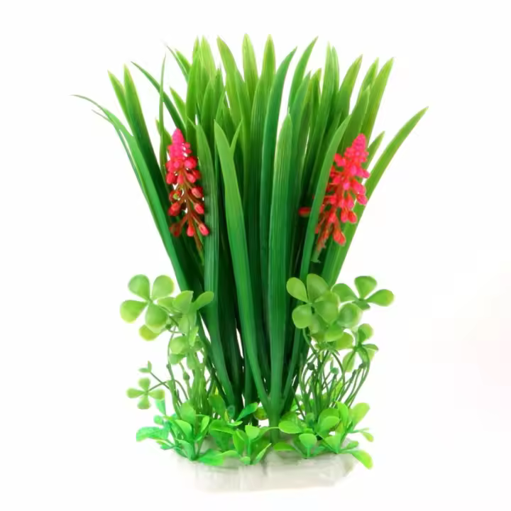 Plantas artificiales de plástico para acuario, hierba para FONDO DE pecera, adorno de decoración, 1 unidad - 1