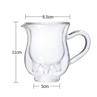 Taza creativa de vidrio de doble capa de vaca, jarra de leche encantadora, jarra de jugo, té, café, taza de vidrio transparente, jarra de Espumador de leche, 250ml - details 1