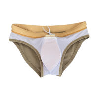 Jessborn-Calzoncillos de baño para hombre, bañador profesional de color sólido, sexy, a la moda, para playa - details 7