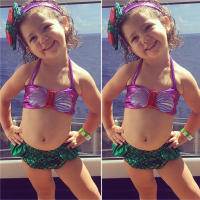 Traje de baño de sirena para niñas pequeñas, bañador de playa, Bikini de 0 a 8 años - details 0