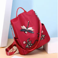Mochila con bordado de moda para mujer, bolsa de viaje Oxford impermeable de gran capacidad, mochila multifunción para ordenador portátil - details 6