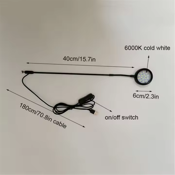 Luces led de cuello de cisne para plantas acuáticas, iluminación de Acuario, luces de botella ecológica, USB, 5W, 6000K - 1