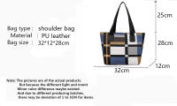 Bolso de hombro de cuero PU de gran capacidad para mujer, Bolsa de compras informal, a la moda, de lujo - details 1