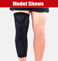 Rodillera deportiva para alargar las piernas, tejido transpirable, compresión antideslizante, engrosado soporte con anillo de silicona, 1 par - details 16