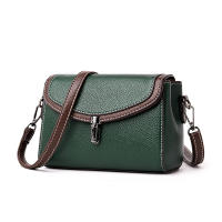 Bolso de hombro de cuero PU para mujer, bandolera de gran capacidad con solapa pura, Simple, a la moda, Color sólido - details 3