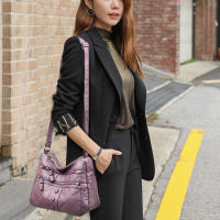 Bolso de Hombro de Cuero Suave Vintage para Mujer Gran Capacidad Bolso Cruzado de Moda Bolso de Mano de Lujo para Madre - details 3