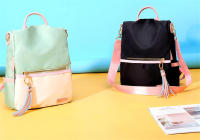 Mochila escolar de tela Oxford para mujer, bolso de hombro de Color caramelo, mochila de viaje para niña adolescente y niño - details 5