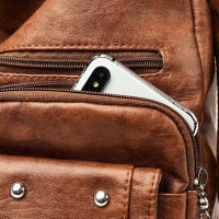 Bolso de mano informal de cuero lavado para mujer, bolso de hombro grande, bolso cruzado de cuero Vintage para mujer - details 15