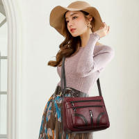 Bolso de hombro de cuero PU para mujer, bandolera versátil, Retro, Simple, informal, regalo para madre de mediana edad - details 5