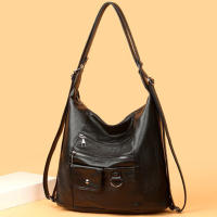 Bolsos de Hombro de Cuero PU Suave de Lujo Multi Bolsillos para Mujeres Bolsa Tote Europea de Gran Capacidad para Compras Bolsa Cruzada Hobo - details 9