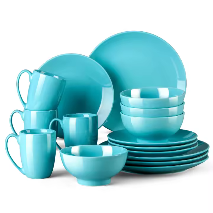 MALACASA-vajilla de porcelana de cerámica para 4 personas, juego de cena de 16 piezas, varios colores, serie Lovecasa - 1
