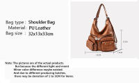 Bolso de mano informal de cuero lavado para mujer, bolso de hombro grande, bolso cruzado de cuero Vintage para mujer - details 0