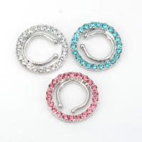 Gema de cristal circular para adultos, protector sin perforación, joyería corporal falsa con agujero de 8mm, cubierta de escudo, juguete para piercing, 1 par - details 2