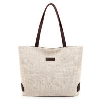 Bolso de mano de lona informal para mujer, bolsa de hombro de gran capacidad, ligera, de compras, de algodón y lino, con asa, de viaje, Hobo - details 10