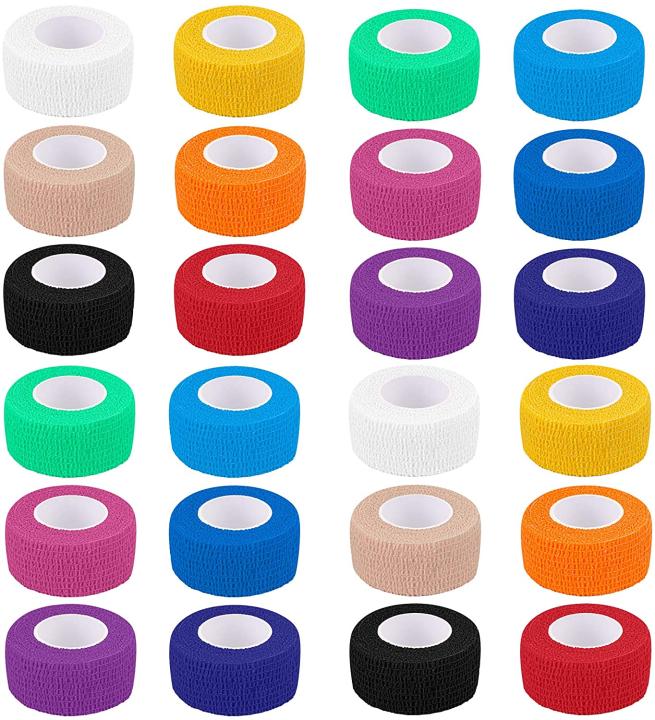 12 Rolls Venda Self-Cohesiva 2,5cm x 4,5m Deportivo Cohesivo Cinta Bendaje Adhesiva para Protegen Dedos, Muñecas, Tobillos
