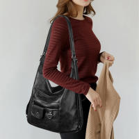 Bolsos de Hombro de Cuero PU Suave de Lujo Multi Bolsillos para Mujeres Bolsa Tote Europea de Gran Capacidad para Compras Bolsa Cruzada Hobo - details 3