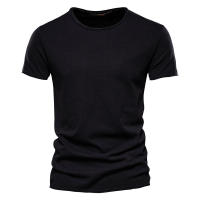 Camiseta para Hombres AIOPESON 100% Algodón Suave Fitness Verano Delgada Ropa de Casa Cuello Redondo Manga Corta Camiseta Sólida para Hombres - details 17