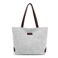 Bolso de mano de lona informal para mujer, bolsa de hombro de gran capacidad, ligera, de compras, de algodón y lino, con asa, de viaje, Hobo - details 8