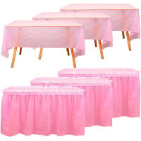 Mantel Desechable de Plástico para Decoración de Fiestas Bodas Festivales 6 Colores Jupe de Mesa de Cumpleaños y Aniversario Fabricado en China - details 0