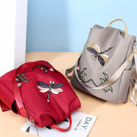 Mochila con bordado de moda para mujer, bolsa de viaje Oxford impermeable de gran capacidad, mochila multifunción para ordenador portátil - details 9