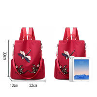 Mochila con bordado de moda para mujer, bolsa de viaje Oxford impermeable de gran capacidad, mochila multifunción para ordenador portátil - details 25