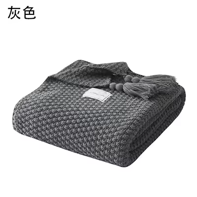 Manta de hilo a cuadros de color Beige y gris para el invierno, manta cálida de punto para cama, sofá, sofá, decoración navideña - 1