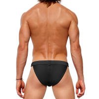 Jessborn pantalones de natación triangulares para hombre, bañador sexy de horquilla alta, media cadera envolvente, color sólido, ropa de baño de playa de primavera caliente - details 2