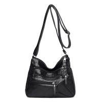Bolso de hombro Vintage para mujer, bandolera de cuero PU lavado, multifunción, gran capacidad - details 8