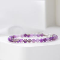Pulseras hechas a mano de turmalina de Plata de Ley 925 con piedra Natural de 4 mm para mujer, regalo y joyería para fiesta, brazaletes de amatista - details 3
