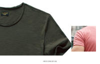 Camiseta para Hombres AIOPESON 100% Algodón Suave Fitness Verano Delgada Ropa de Casa Cuello Redondo Manga Corta Camiseta Sólida para Hombres - details 24