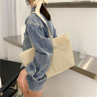 Bolso de paja tejido de gran capacidad para mujer, bolsa de mimbre hecha a mano, bolso de playa, bolso de hombro de paja para vacaciones - details 15