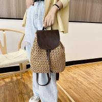 Mochila de Viaje para Mujer en Punto de Crochet con Diseño Boho Estilo Hueco Alhombrado para Hombro y Espalda Ideal para Playa y Verano - details 13